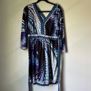 Eci large paisley blue dress